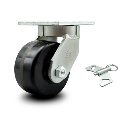 Service Caster 6 Inch Extra Heavy Duty Phenolic Wheel Swivel Caster with Swivel Lock SCC SCC-KP92S630-PHR-BSL
